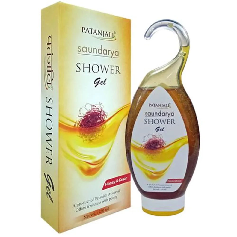 Patanjali Saundarya Shower Gel - Honey & Kesar, 250 ml-1.webp